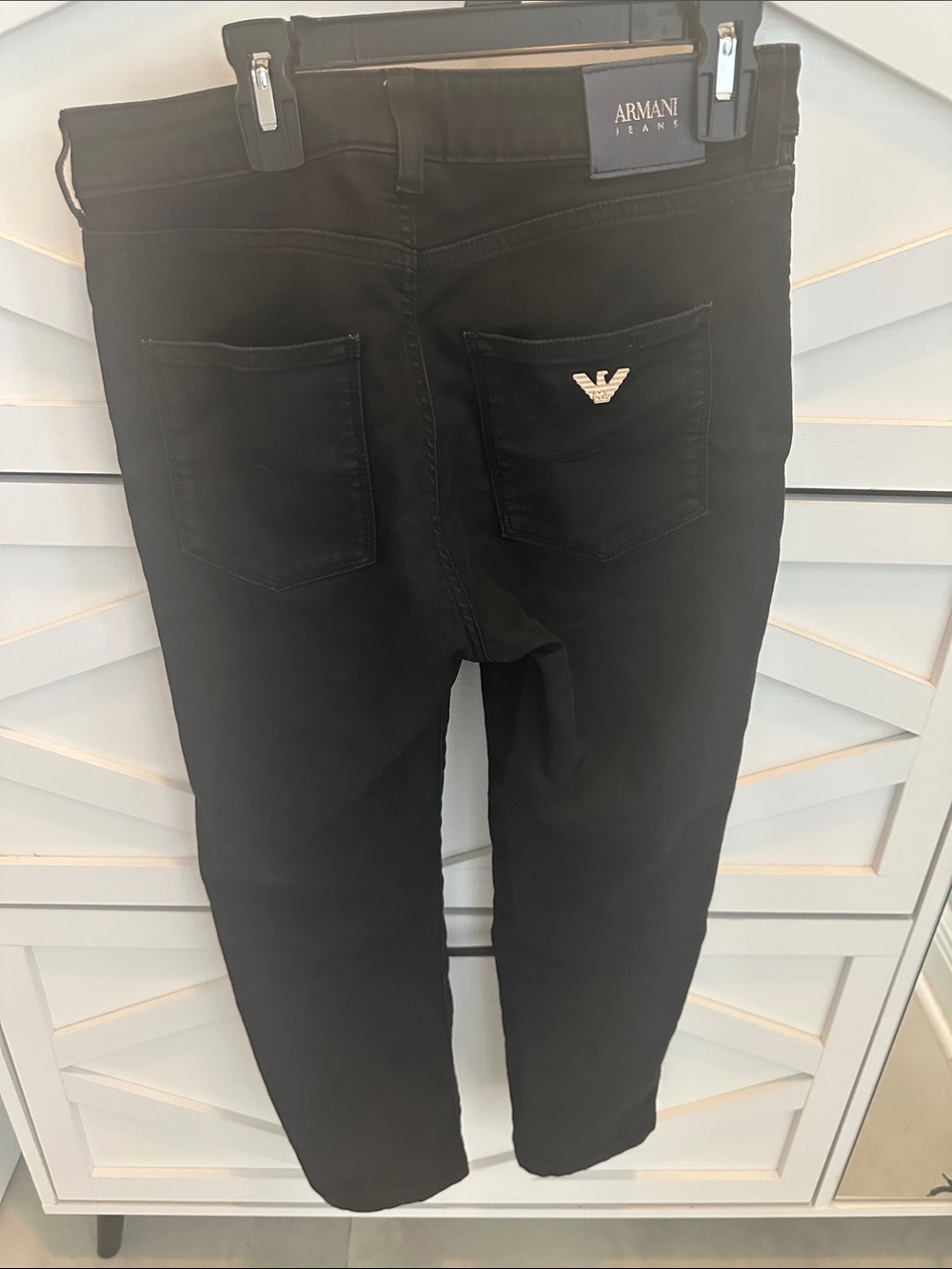 Armani Jeans Black Slim Tapered Five-Pocket Jeans